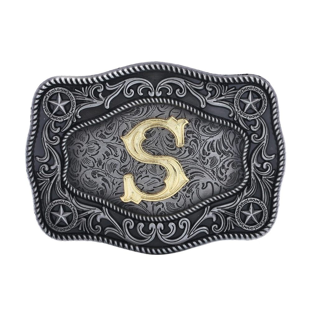 8864 Western Belt Buckles , Initial Letters ABCDJMR to Z Custom Texas